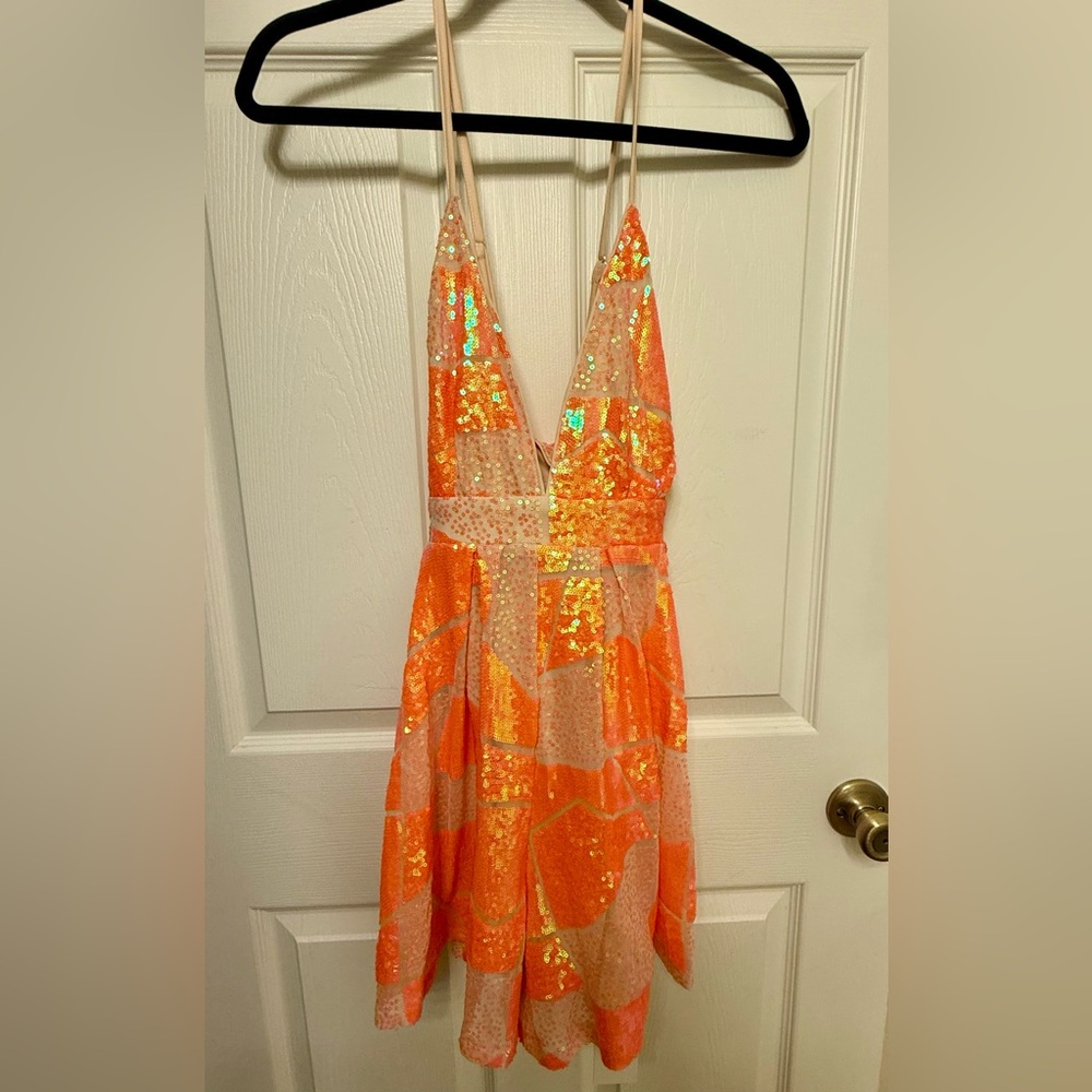 Sparkling Orange One Piece Romper - Picture 3 of 4